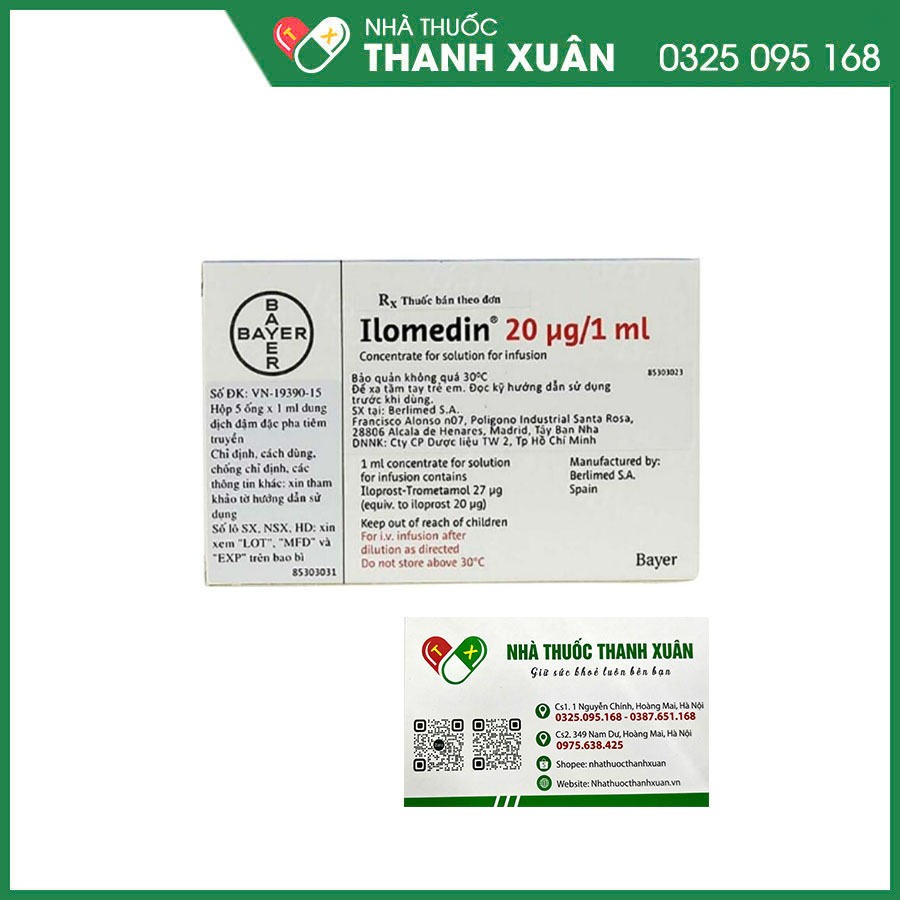 Ilomedin 20 thuốc điều trị cho các bệnh nhân bị viêm mạch nghẽn tắc tiến triển, PAOD, hội chứng Raynaud’s nặng